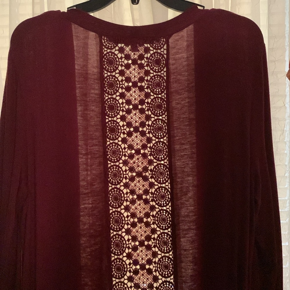 Apt. 9 Deep Burgundy Cardigan - Picture 2 of 3